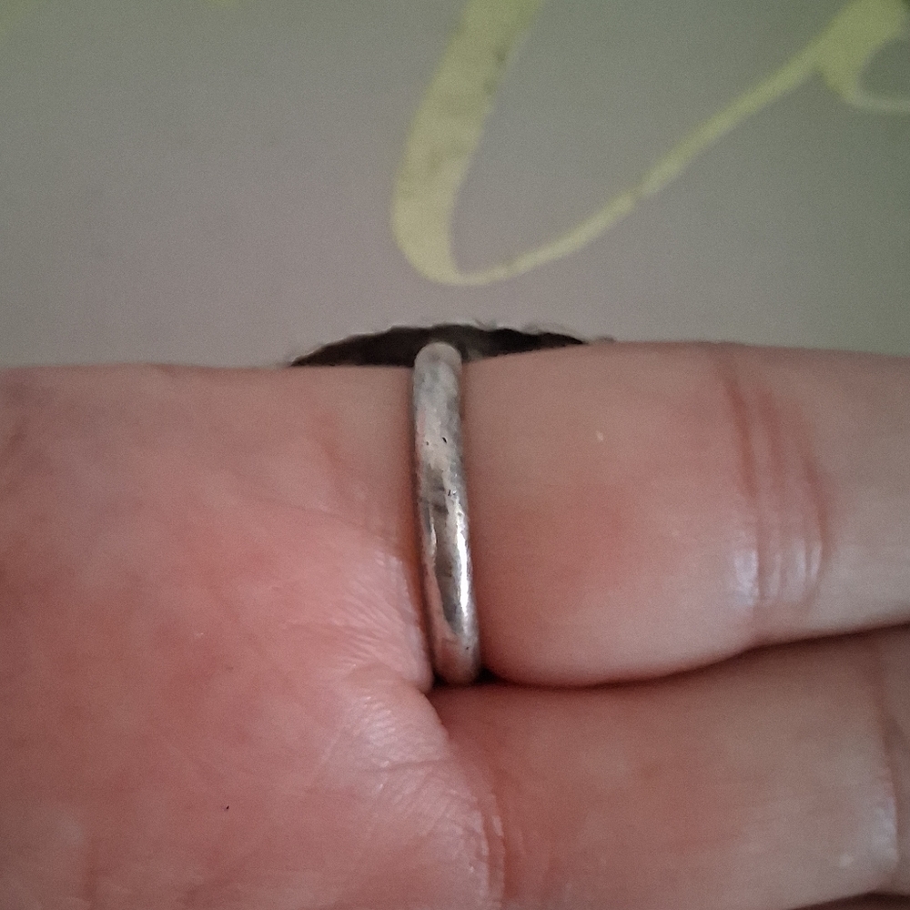 VINTAGE MOTHER OF PEARL RING 925 STERLING SILVER SIZE 8 - Picture 4 of 5